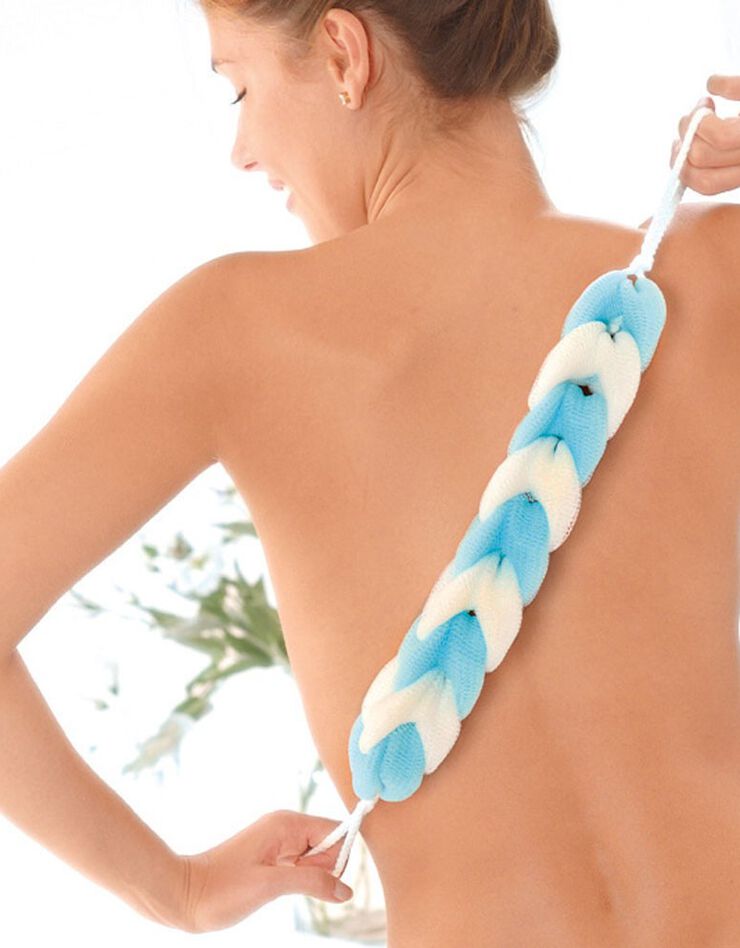 Tresse de douche (bleu / blanc)