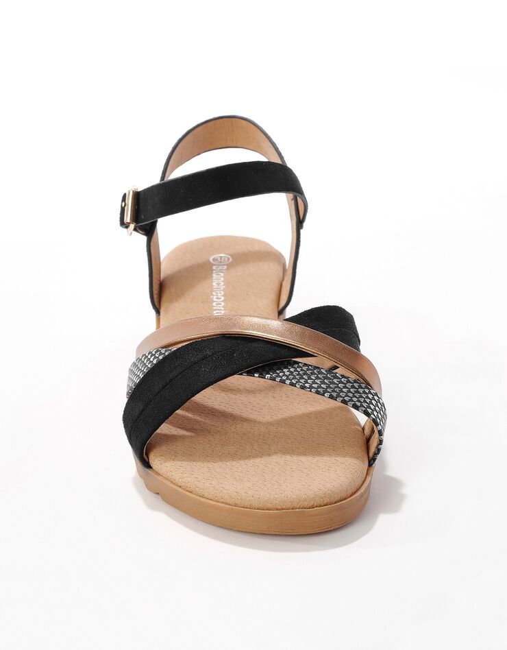 Sandales multibrides compensées (noir)