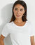 T-shirt col rond manches courtes (blanc)