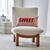 Coussin en coton, message SWEET et carreaux tiss&eacute;-teint  (caramel)