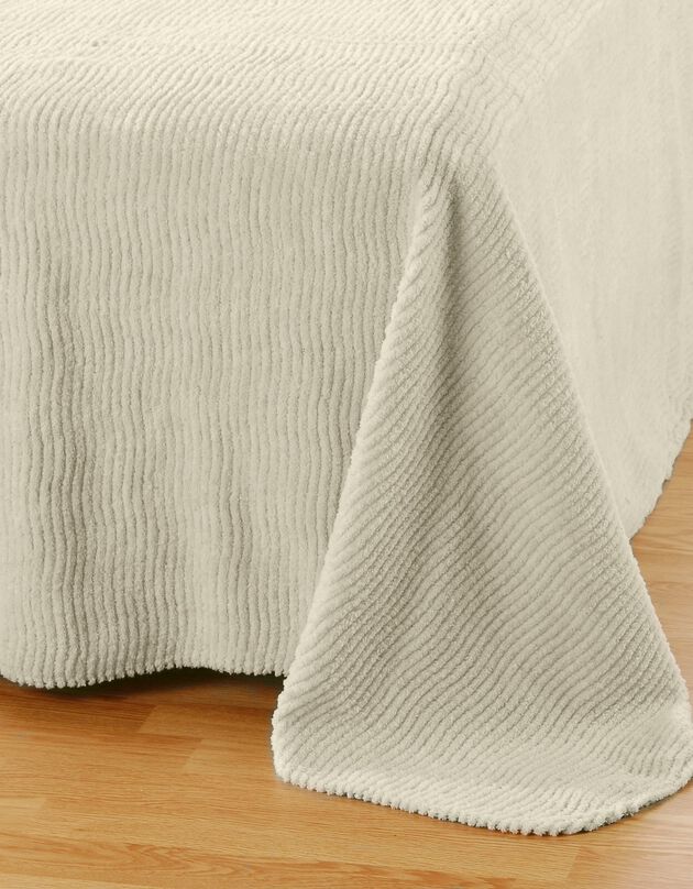 Jeté de lit uni tuft véritable qualité standard (écru) Jeté de lit uni tuft véritable qualité standard (écru)