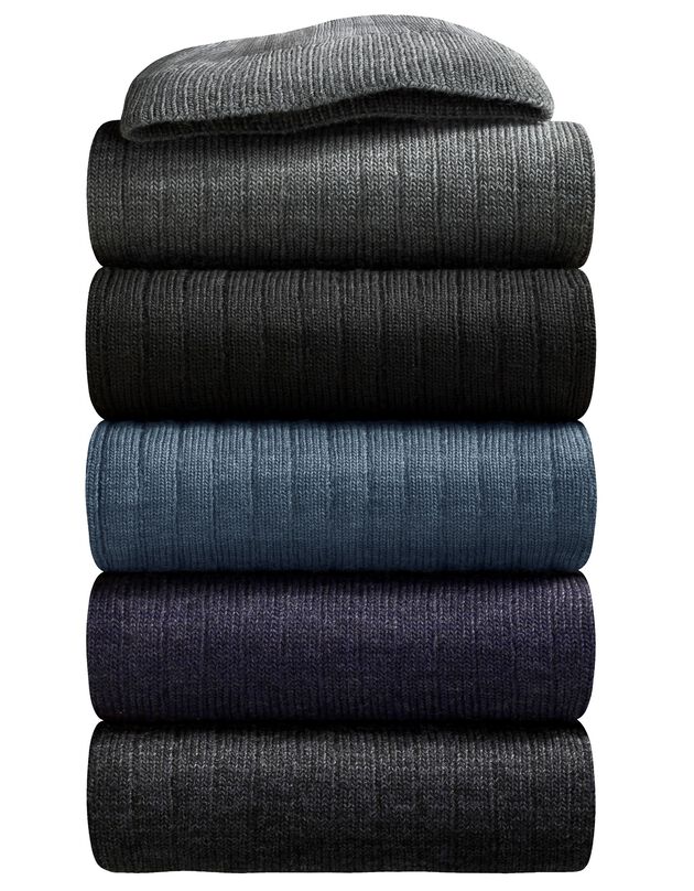 Mi-chaussettes Thermoperle® 90% laine - lot de 2 paires (bleu jean)