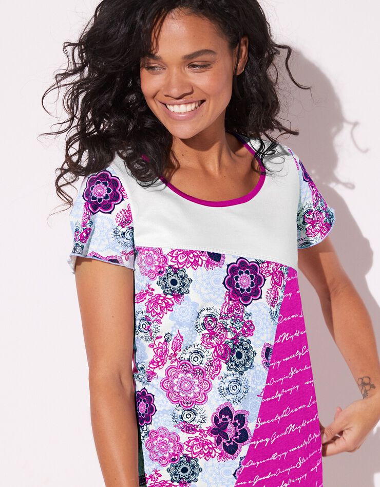 Chemise de nuit fantaisie déoupes fantaisie (fuchsia) Chemise de nuit fantaisie déoupes fantaisie (fuchsia)