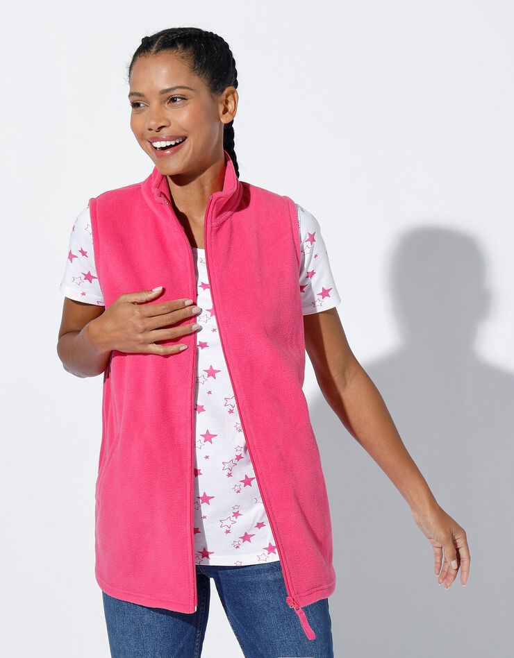 Veste polaire zippée sans manches (rose) Veste polaire zippée sans manches (rose)