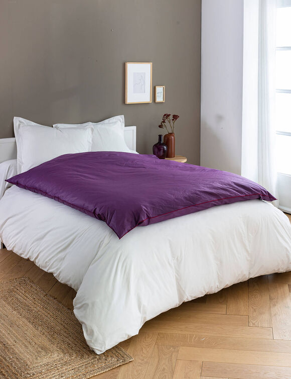 Edredon naturel duvet et plumettes (aubergine)
