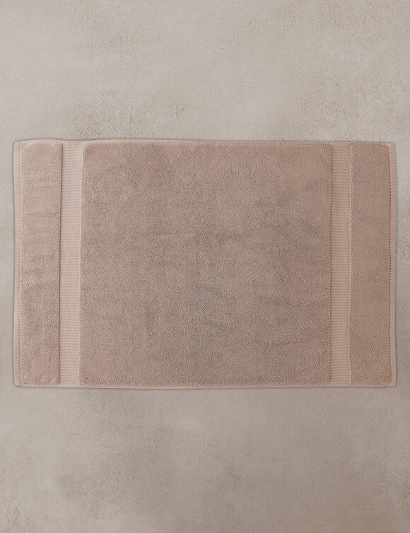 Tapis de bain &eacute;ponge liteau reli&eacute;f&eacute; confort premium (noisette)