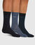 Mi-chaussettes "Coton Style" - lot de 3 paires (bleu + marine)