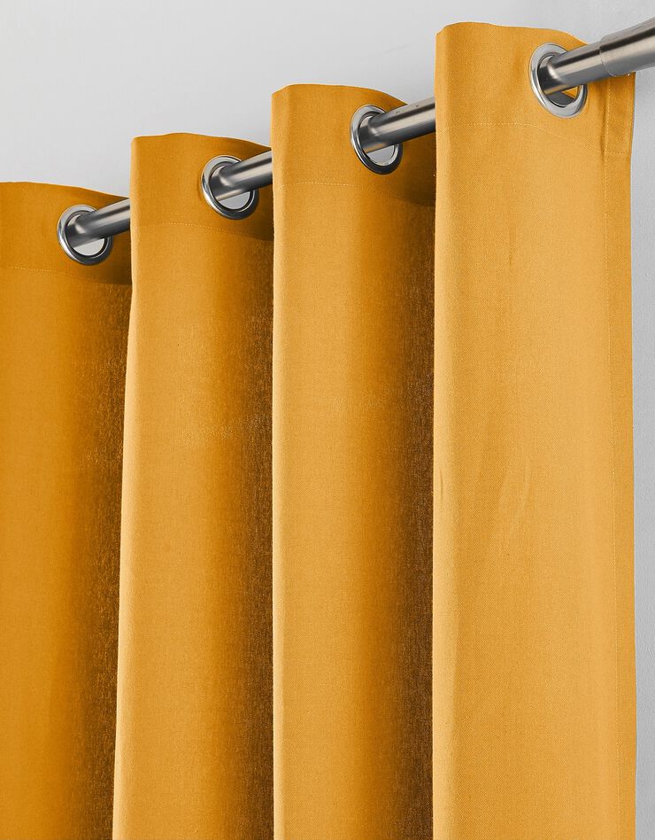 Rideau oeillets bachette tamisant uni (jaune)