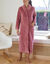 Robe de chambre maille polaire col ch&acirc;le - longueur 120 cm (rose)