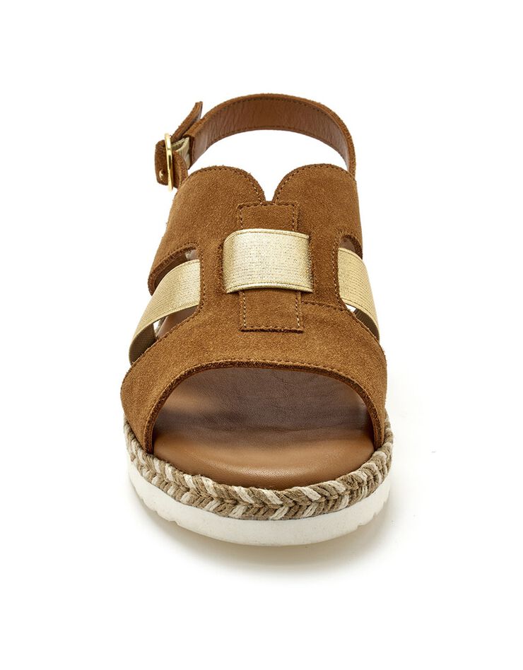 Sandales ouvertes compensées style sabot (marron) Sandales ouvertes compensées style sabot (marron)