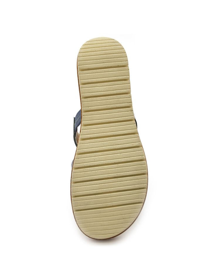 Sandales cuir ajouré pailleté largeur confort (marine)