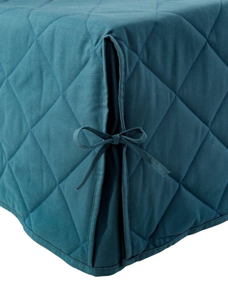 Housse clic-clac standard matelassée coton bachette uni (bleu)