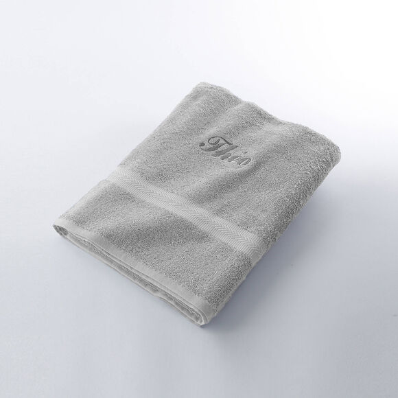 Collection serviettes de bain personnalisables confort moelleux (gris)