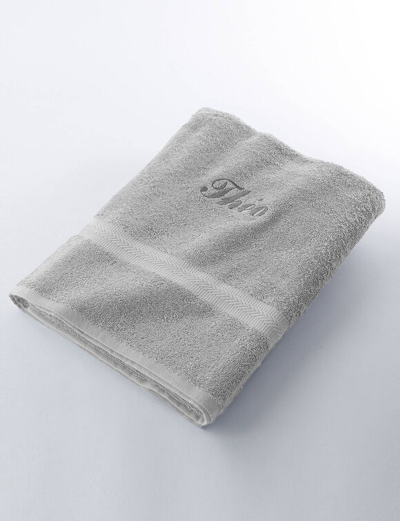 Collection serviettes de bain personnalisables confort moelleux (gris)