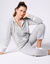 Veste bicolore zippée molleton gratté (gris chiné / blanc)