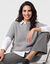 Pull poncho manches coude (gris chin&eacute;)