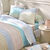 Linge de lit Ada en coton imprimé rayures (vert amande / blanc)