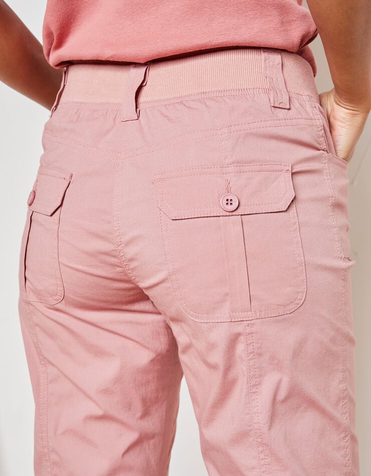 Pantacourt ceinture maille (bois de rose)