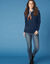 Pull col rond, laine d'agneau (marine)
