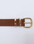 Ceinture &agrave; boucle en cuir (marron fonc&eacute;)