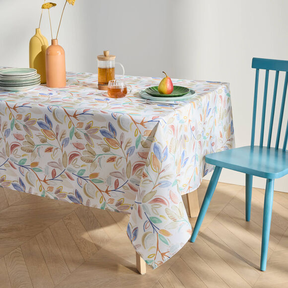 Nappe imprim&eacute; feuillage entretien facile (multicolore)