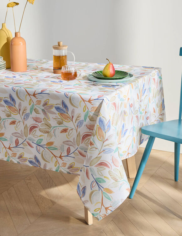 Nappe imprim&eacute; feuillage entretien facile (multicolore)