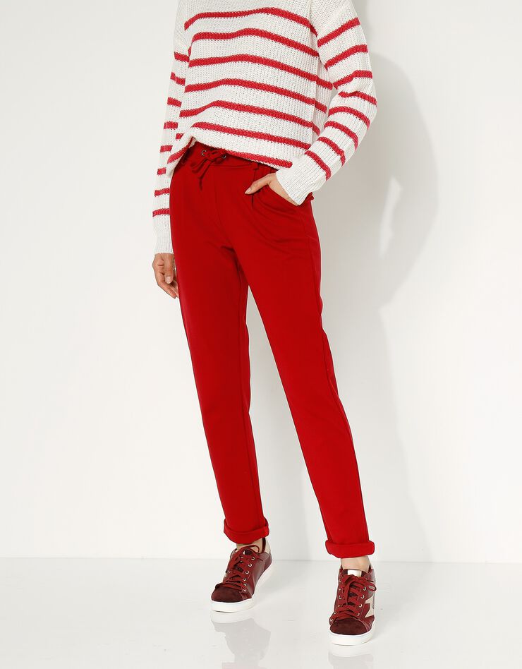 Pantalon chino uni, maille milano (tomette) Pantalon chino uni, maille milano (tomette)