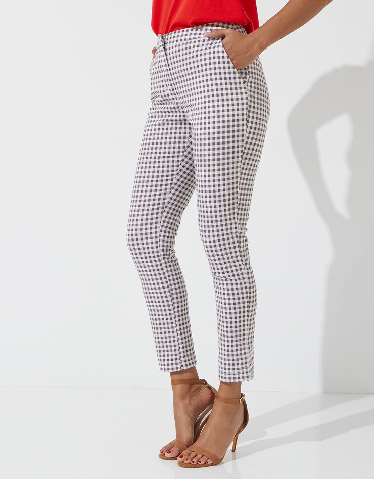 Pantalon à carreaux 7/8ème fuselé (chocolat / blanc) Pantalon à carreaux 7/8ème fuselé (chocolat / blanc)