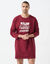 Maxi T-shirt pyjama imprimé "Râler c'est mon super pouvoir" (bordeaux)