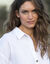 Chemise boutonnée unie, gaze de coton (blanc)