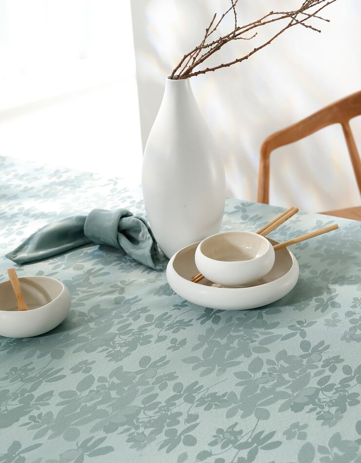 Nappe damassée feuillages Colombine® (eucalyptus)