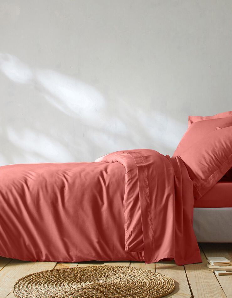 Linge de lit uni percale (terracotta)