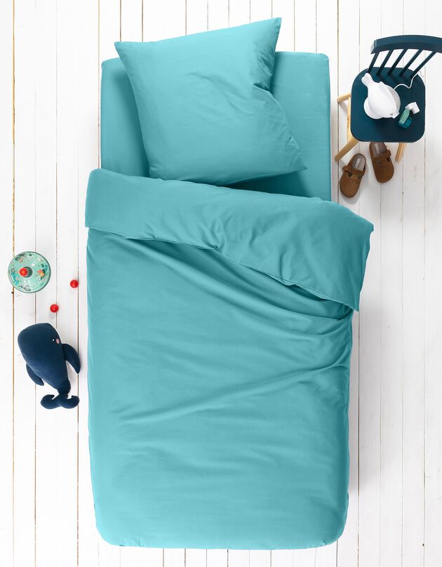 Linge de lit enfant - polycoton uni (lagon) Linge de lit enfant - polycoton uni (lagon)