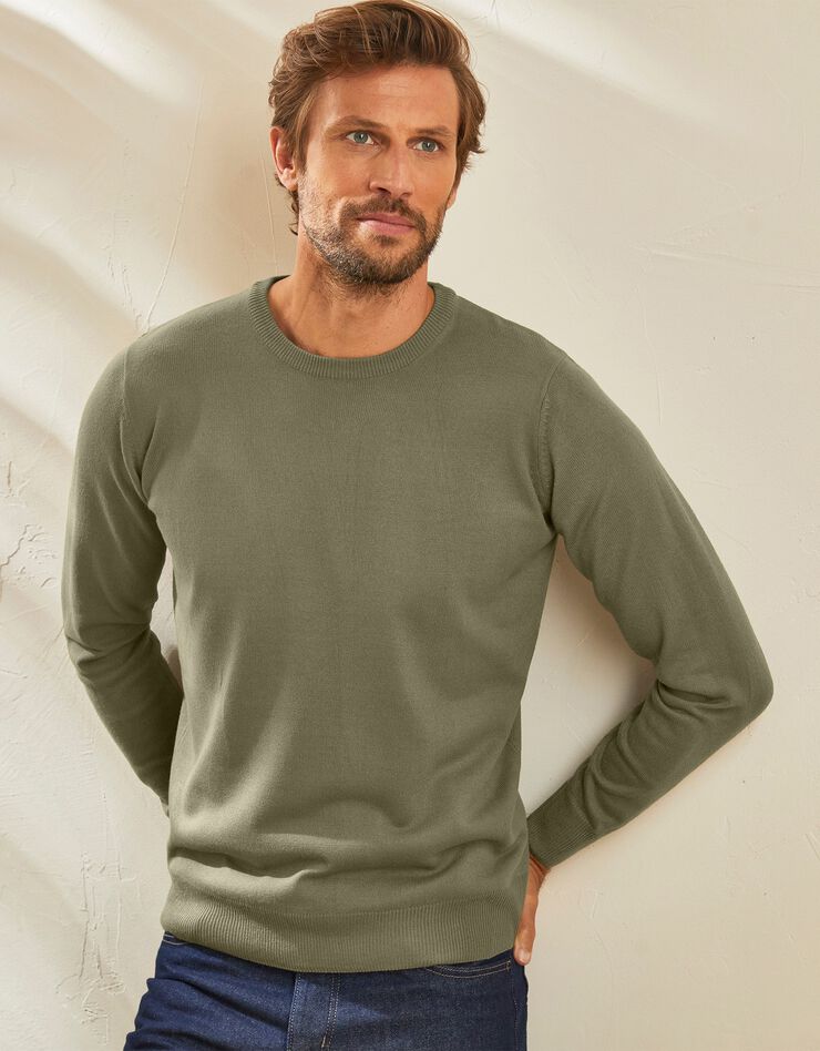 Pull uni col rond (vert) Pull uni col rond (vert)