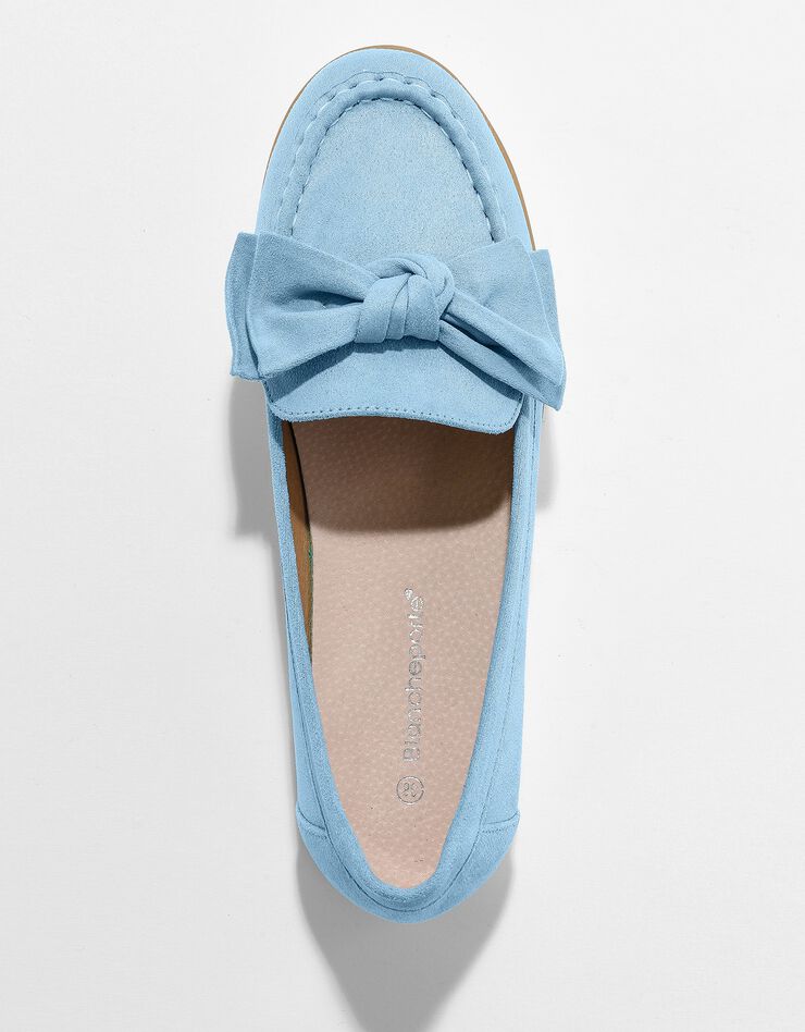 Mocassin noeud à semelle compensée (bleu) Mocassin noeud à semelle compensée (bleu)