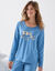 Pyjama manches longues imprimé lapins "club dodo" (bleu)