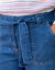 Jean droit taille haute, ceinture à nouer (bleached)