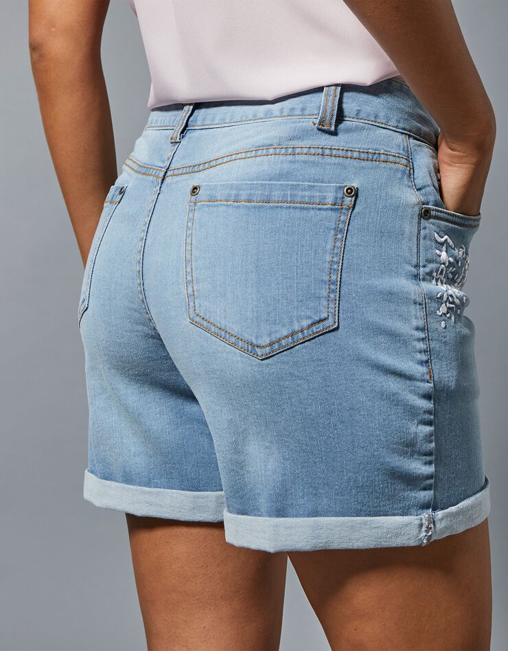 Short denim brodé (bleached) Short denim brodé (bleached)
