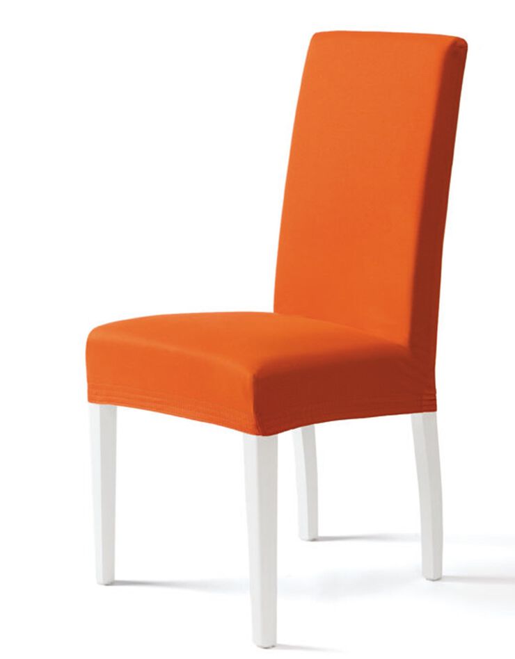 Housse chaise unie bi-extensible (terracotta) Housse chaise unie bi-extensible (terracotta)