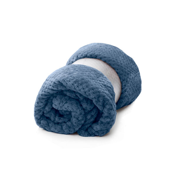 Couverture en velours effet tiss&eacute; (denim)