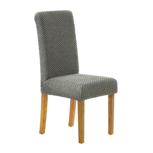 Housse texturée bi-extensible spéciale chaise (gris chiné)