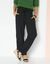 Pantalon large fluide uni (noir)