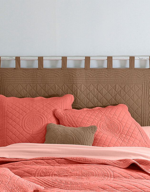 Tête de lit unie coton style boutis Cassandre (taupe)