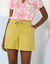 Short uni, coton-lin (vert mousse)