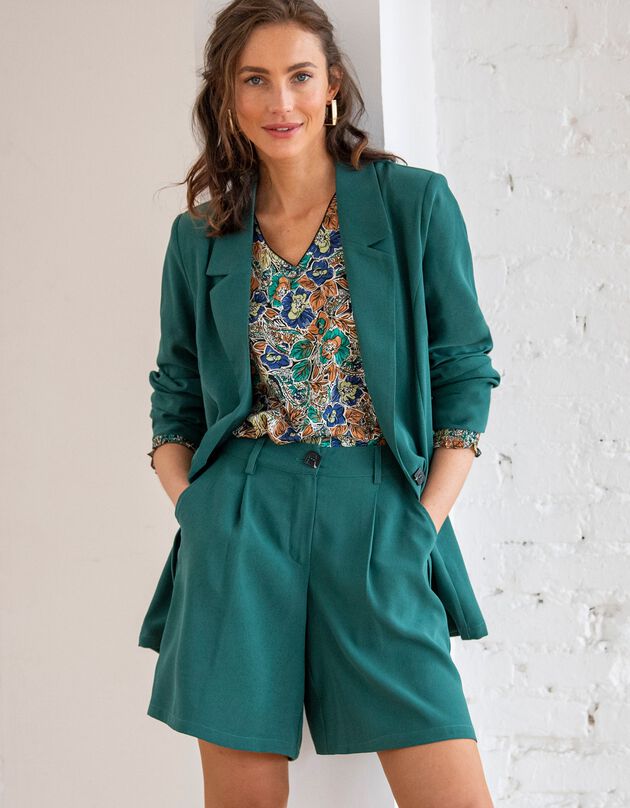 Veste blazer fluide manches longues (vert)