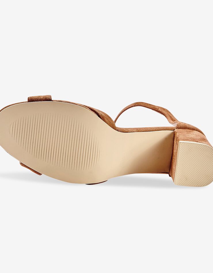 Sandales à talon dessus croisé (beige foncé) Sandales à talon dessus croisé (beige foncé)