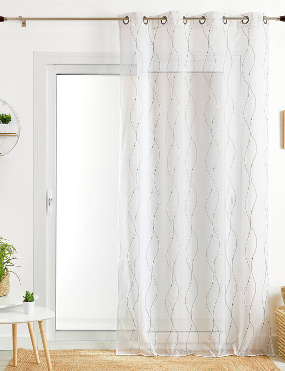 Voilage brodé serpentins (beige)