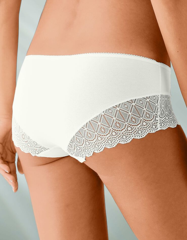 Shorty uni coton stretch et dentelle - lot de 3 (fuchsia + lavande + ivoire) Shorty uni coton stretch et dentelle - lot de 3 (fuchsia + lavande + ivoire)