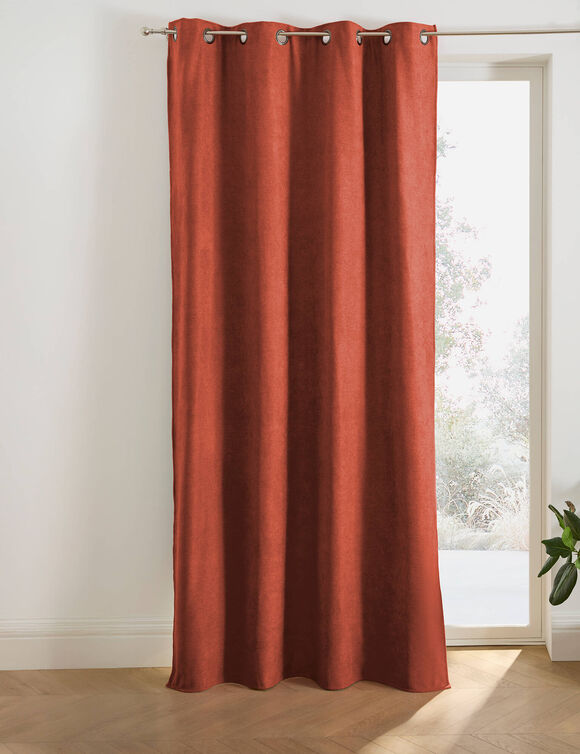 Rideau occultant et isolant finition oeillets (terracotta)