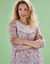 Blouse macramé imprimée, voile plumetis (bois de rose)